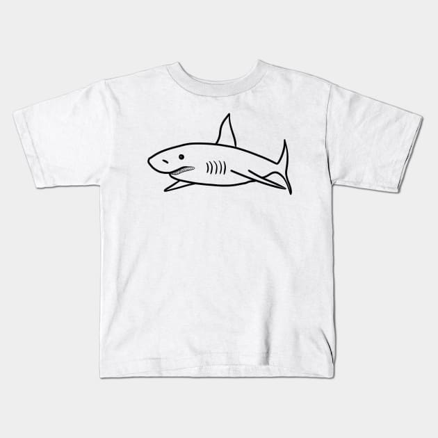 Stick figure shark Kids T-Shirt by WelshDesigns